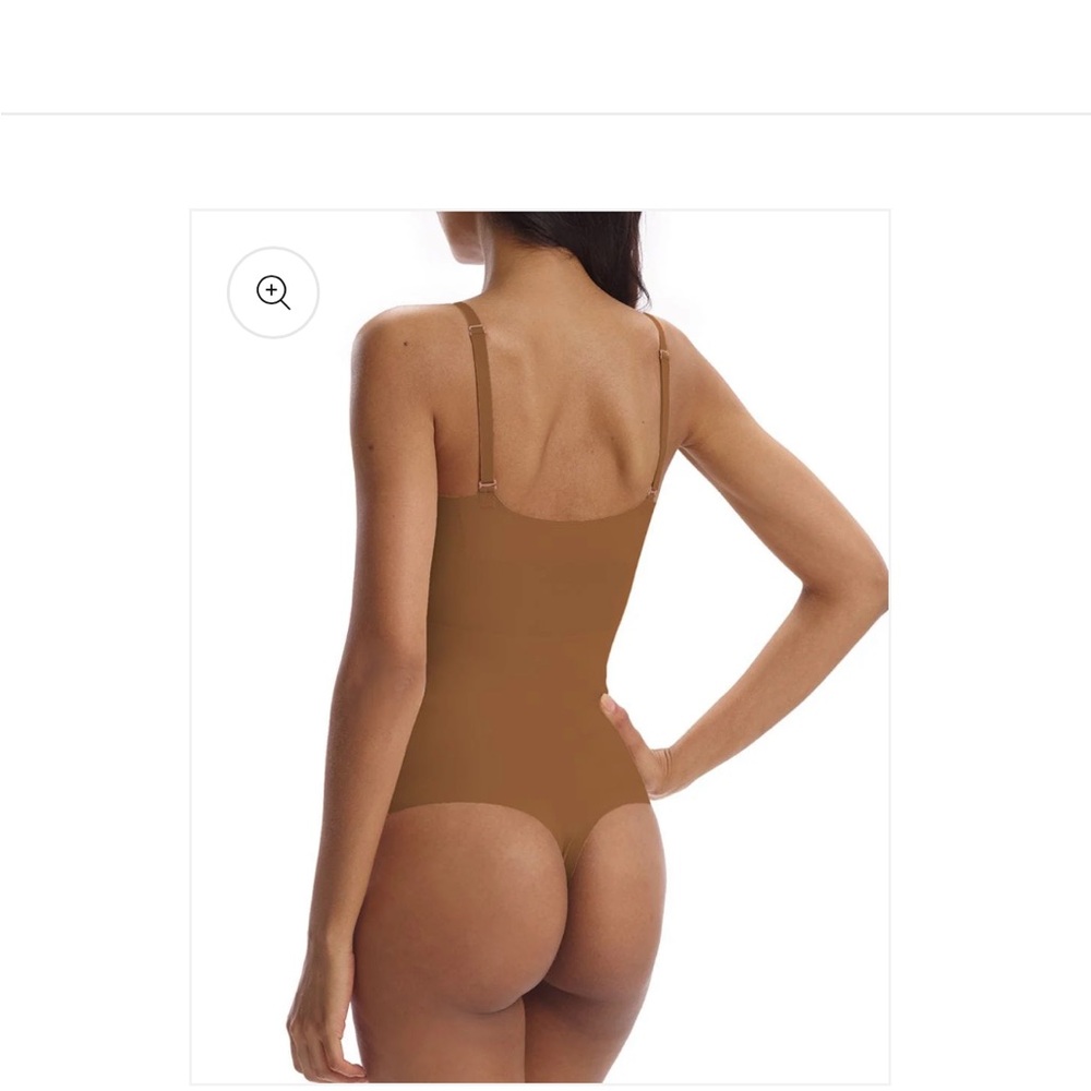 Commando smooth seamless stretch soft luxury thong bodysuit caramel size XL NWT